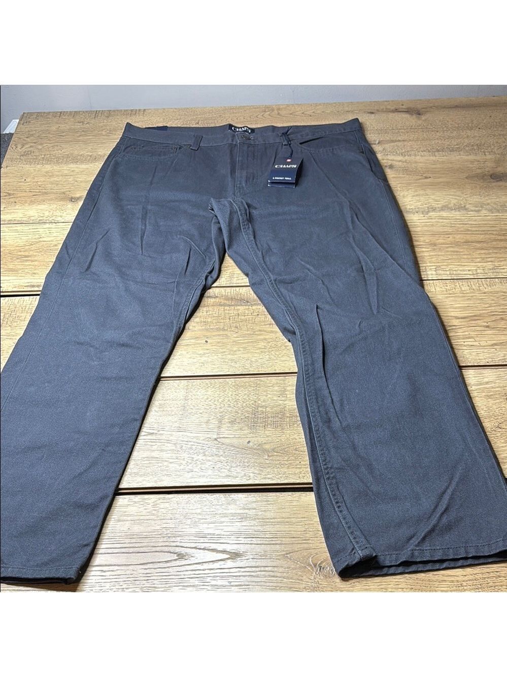 Chaps Gray 5 Pocket Comfort Twill Pants Size 35x30